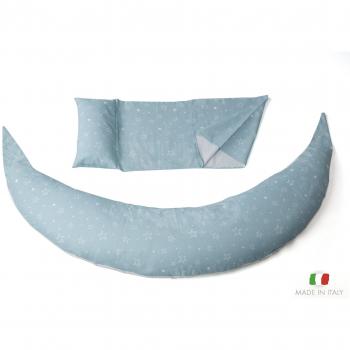 Nuvita 7100 DreamWizard Cojin Lactancia & Almohada Embarazo - 12 en 1 con Soporte Lumbar Ajustable - Funda 100% Algodon Desenfundable y Lavable - Con Microperlas