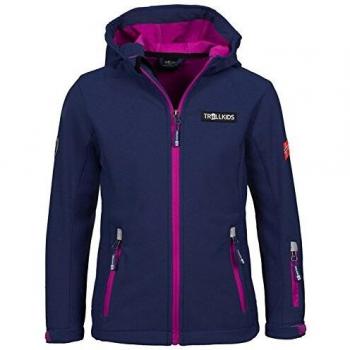 Trollkids Chaqueta Softshell de niña Oslofjord, Color Azul Marino/Magenta Talla 14 años
