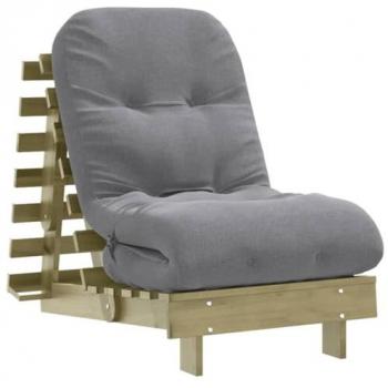 Futón sofá cama con colchón de madera impregnada de pino, dimensiones 60x206x11 cm
