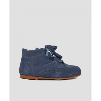Botas de bebé Chelsea en serraje azul marino con goma y cremallera