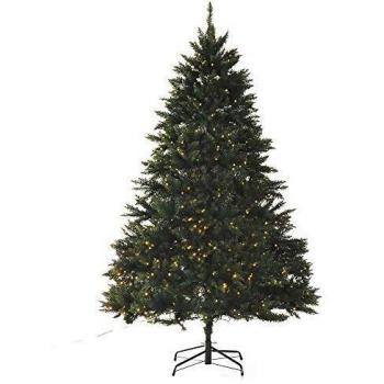 Árbol de Navidad Artificial Luminoso 210 cm con 700 LEDs Blancos Cálidos y Soporte, 2154 Ramas Verdes