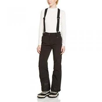 Killtec Natalya Mujer Soft Shell Pantalones con tirantes desmontables y borde pantalla, color negro, tamaño 52 [UK 24]