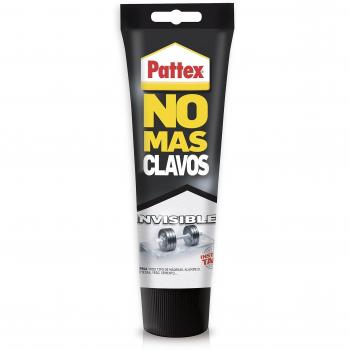 Pattex Adhesivo Extrafuerte No Más Clavos Invisible, Pegamento de Montaje Transparente para Madera y Metal, Tubo de 200g