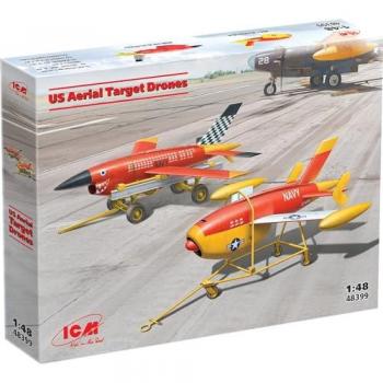 Conjunto de 2 Drones Aéreos de Entrenamiento ICM Modelo Plástico 1/48 (KDA-1/BQM-34A)