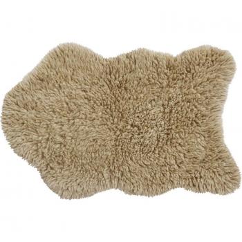 Alfombra de Lana Woolly - Sheep, Beige con Diseño de Ovejas y Tamaño 75x110 cm