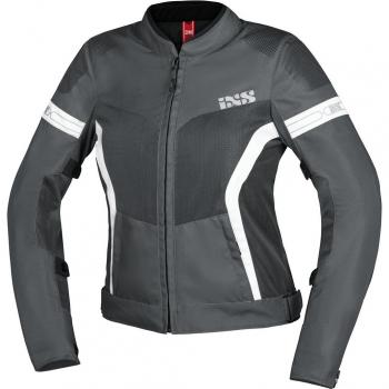 Chaqueta textil para motocicletas iXS Trigonis-Air para mujer en color gris-blanco (tamaño 4XL)