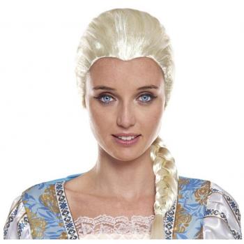 Peluca de Reina del Hielo rubia trenzada