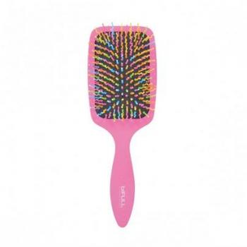 Cepillo Raqueta Rainbow Rosa - Bifull, cepillo de peinado, color rosa, diseño de raqueta, ideal para desenredar el cabello sin dañar la fibra capilar, ligero y fácil de manejar
