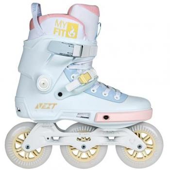 Powerslide Patines En Línea Next Pastel 100, EU 38-39, color pastel, ruedas de 100 mm, chasis de aluminio, cierre con cordones y hebilla