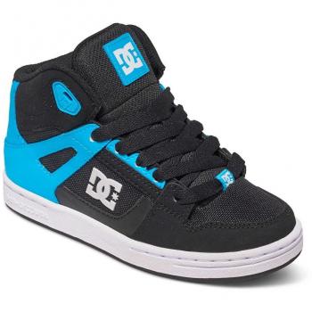 Zapatilla De Caña Alta Para Niños Dc Rebound - Se Negro-Azul