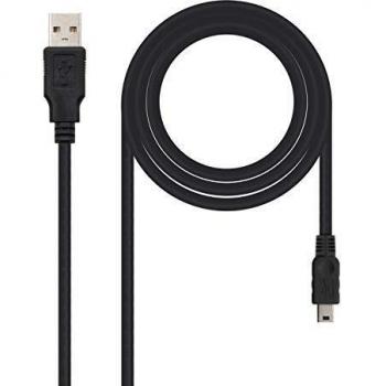 NANOCABLE 10.01.0405 - Cable USB 2.0 a Mini USB, Uso Principal para móviles y cámaras Digitales, Tipo A/M-Mini B/M, Macho-Macho, Negro, 4.5mts