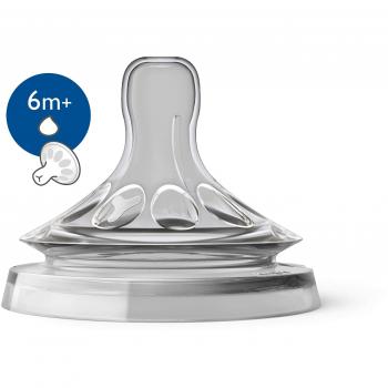 Philips Avent SCF046/27-2 - Tetinas natural para líquidos espesos, 6m+, con 1 agujero