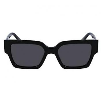 Gafas de sol unisex Karl Lagerfeld KL6089S, diseño rectangular, marco completo de plástico, color negro