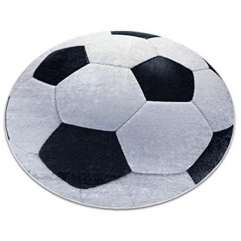 Alfombra lavable antideslizante para niños diseño fútbol 120 cm - negro/blanco