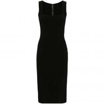 Dolce & Gabbana Women's Elegant Midi Pencil Dress in Black | Size 46 | L | F6DLOTFUGN7N0000
