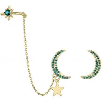 Pendientes Ear Candy Dara asimétricos de plata bañados en oro 18k