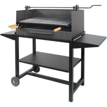 Imex El Zorro 71540 - Barbacoa con elevador, bandeja metálica y parrilla inox, 72 x 40 x 100 cm, color negro