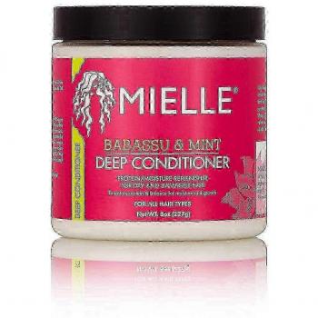 Acondicionador Mielle Babassu & Mint Deep 227 g - Acondicionador profundo, fórmula hidratante con aceite de babassu y menta, ideal para cabello seco y dañado, ayuda a desenredar y suav