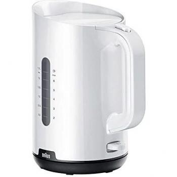 Braun Hogar Breakfast1 Hervidor de Agua con Base Giratoria de 360°, Capacidad de 1,7L, WK1100WH, Potencia 1000W, Blanco