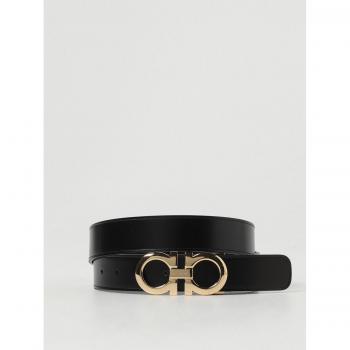 Salvatore Ferragamo Men's Black Reversible Smooth Leather Belt - Size 95 cm / 38 in