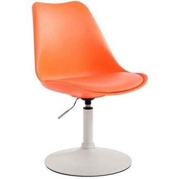 Silla de Comedor Maverick Naranja y Blanco - Confortable, Diseño Moderno, Plástico, Ajustable en Altura y Giratoria