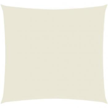 Toldo de vela cuadrado de tela oxford color crema 5x5 m