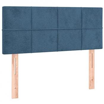 Cabecero con LED de terciopelo azul 100x5x78/88 cm