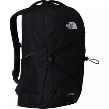 Mochila de montaña The North Face Jester TNF Black-NPF, capacidad de 27 litros, diseño ergonómico con respaldo acolchado, múltiples compartimentos organizadores, bolsillo frontal con cremallera y dos bolsillos laterales para