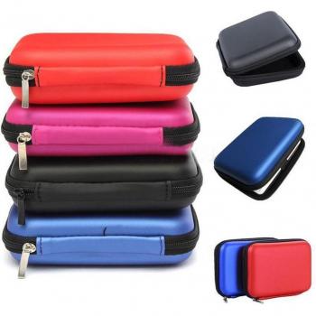Funda de transporte negra para disco duro externo USB de 2,5 pulgadas y SSD HDD