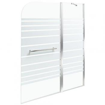 Mampara de baño minimalista con puertas de vidrio templado 140 x 100 cm plateada Tuapi