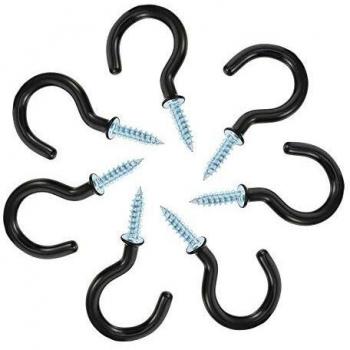 MINGZE Gancho de Copa Ganchos de Tornillos Ganchos de techo del gancho de la taza 50pcs, 1,85 pulgadas suspensión del tornillo revestido del vinilo