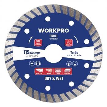 Disco diamantado segmentado Profi Turbo Ø115x22,2mm WORKPRO