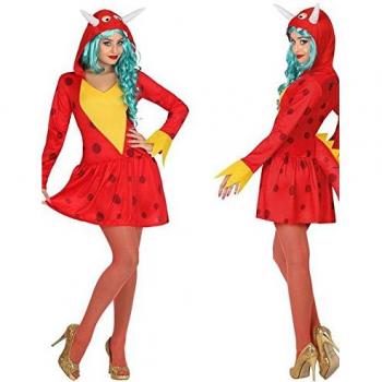 Disfraz de Dragón para Adultos Atosa 26632, Talla 2, Rojo y Amarillo