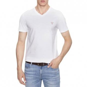 Camiseta Hombre Guess Core Negra con Cuello de Pico
