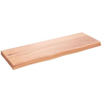 vidaXL Wall Shelf - Light Brown, 80x30x(2-4) cm, Treated Solid Wood Oak