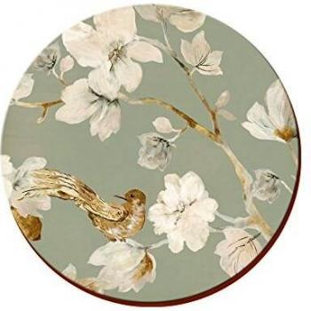 Creative Tops Manteles Individuales Redondos Duck Egg Floral Premium - 4 Unidades, Tapas Creativas de Huevo de Pato Floral, Ave Corcho, Respaldo