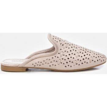 Mules de piel para mujer con suela de goma