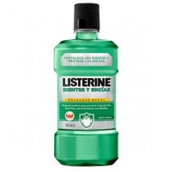 LISTERINE Enjuague Bucal Dientes y Encías 500 ml Menta Fresca