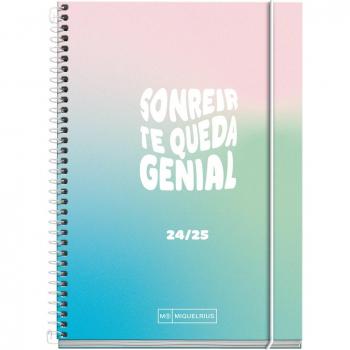 Agenda escolar activa 2024-2025 Miquelrius MR26626 117x174 D/P DS STQG diseño School Design Sonreir Castellano e Inglés