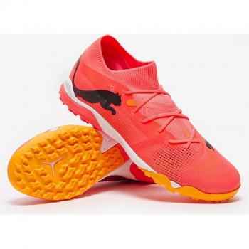 Puma Botas de Fútbol Future 7 Match TT - Zapatillas de fútbol sala, color naranja, diseño moderno, suela adecuada para superficies sintéticas, tecnología de ajuste personalizado, excelente tracción y control del balón