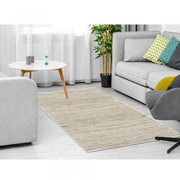 Homemania AKC-23910 Alfombra Estampada Wood 12 impresión, Moderna, Beige, marrón de Tela, 120 x 180 x 0,1 cm