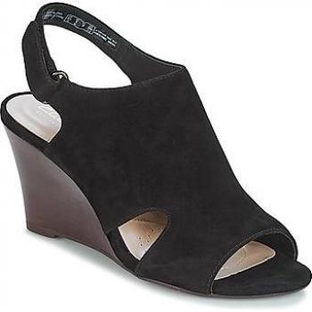 Sandalias de cuña para mujer Clarks Raven Mist en ante negro