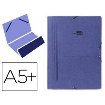 Carpeta Liderpapel Gomas Cuarto Bolsa Carton Pintado Azul