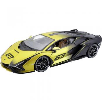 Lamborghini Sián FKP 37 Amarillo/Negro en metal y a escala 1/18 - Burago 11100