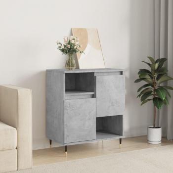 Aparador de madera contrachapada 60x35x70 cm en color gris hormigón, mueble de almacenaje para salón, buffet, armario auxiliar y armario de almacenamiento