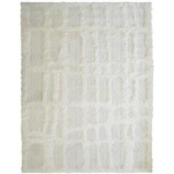 Alfombra con relieve de dos capas color crema 195 x 275 cm