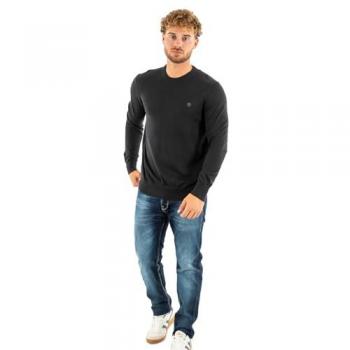 Timberland Men's Cotton Round-Neck Jumper in Black, Size M
