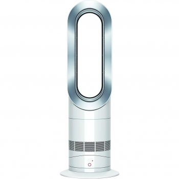 Dyson Air Multiplier AM09 Hot + Cool - Ventilador y Calefactor de Mesa, Tecnología Jet Focus, Control Remoto de Potencia, Seguro, Color Blanco y Plata