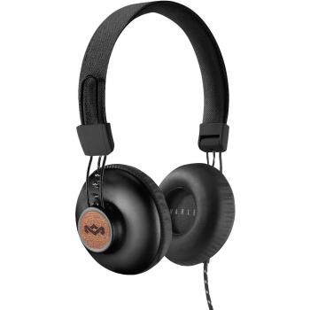 House of Marley Positive Vibration 2 - Foldable Headphones, Comfortable Design, Noise Isolation, Premium Sound 40 mm Driver, Microphone, Woven Cables, Sustainable Materials, Signature Black