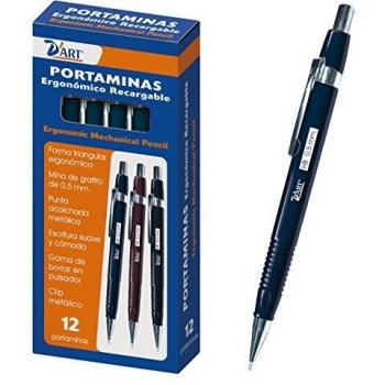 D'Art 79436 - Caja portaminas metálica, 0.5 mm, 12 unidades, color azul